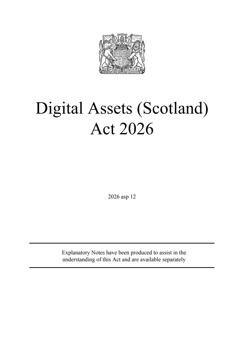 Digital Assets (Scotland) Act 2026