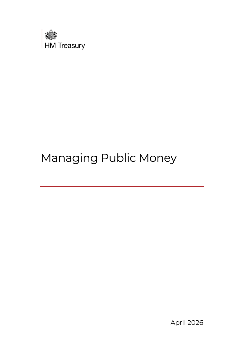 Managing Public Money. April 2026