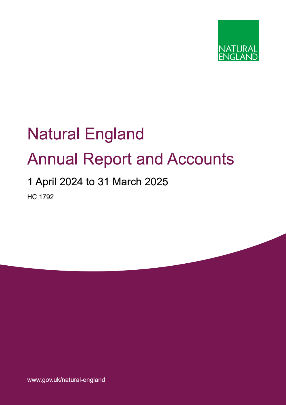 Natural England Annual Report and Accounts 1 April 2024 to 31 March 2025