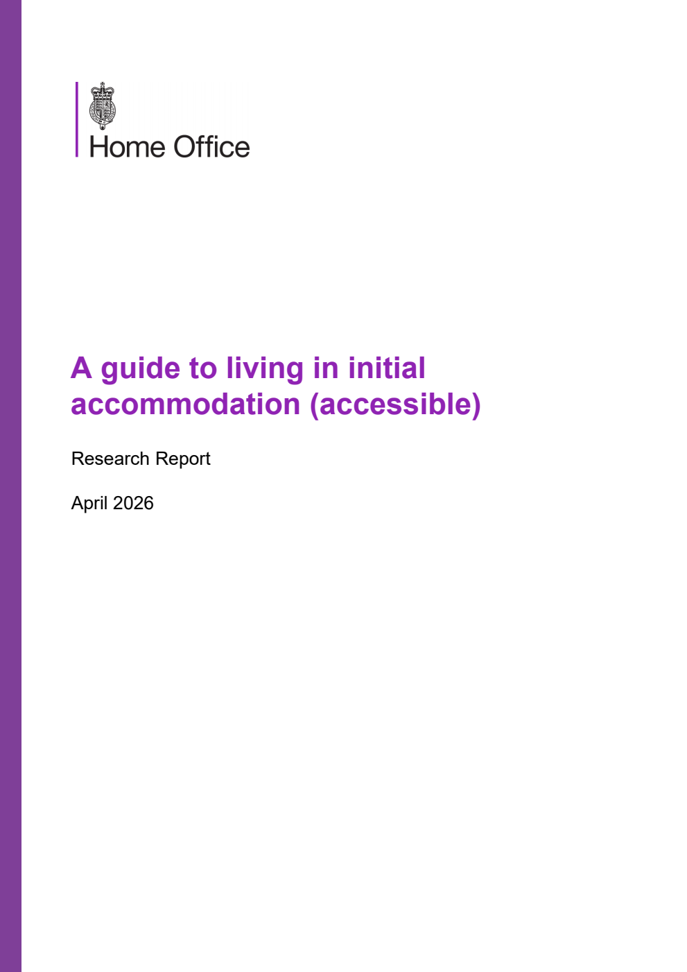 Home Office Research Report A guide to living in initial accommodation (accessible)