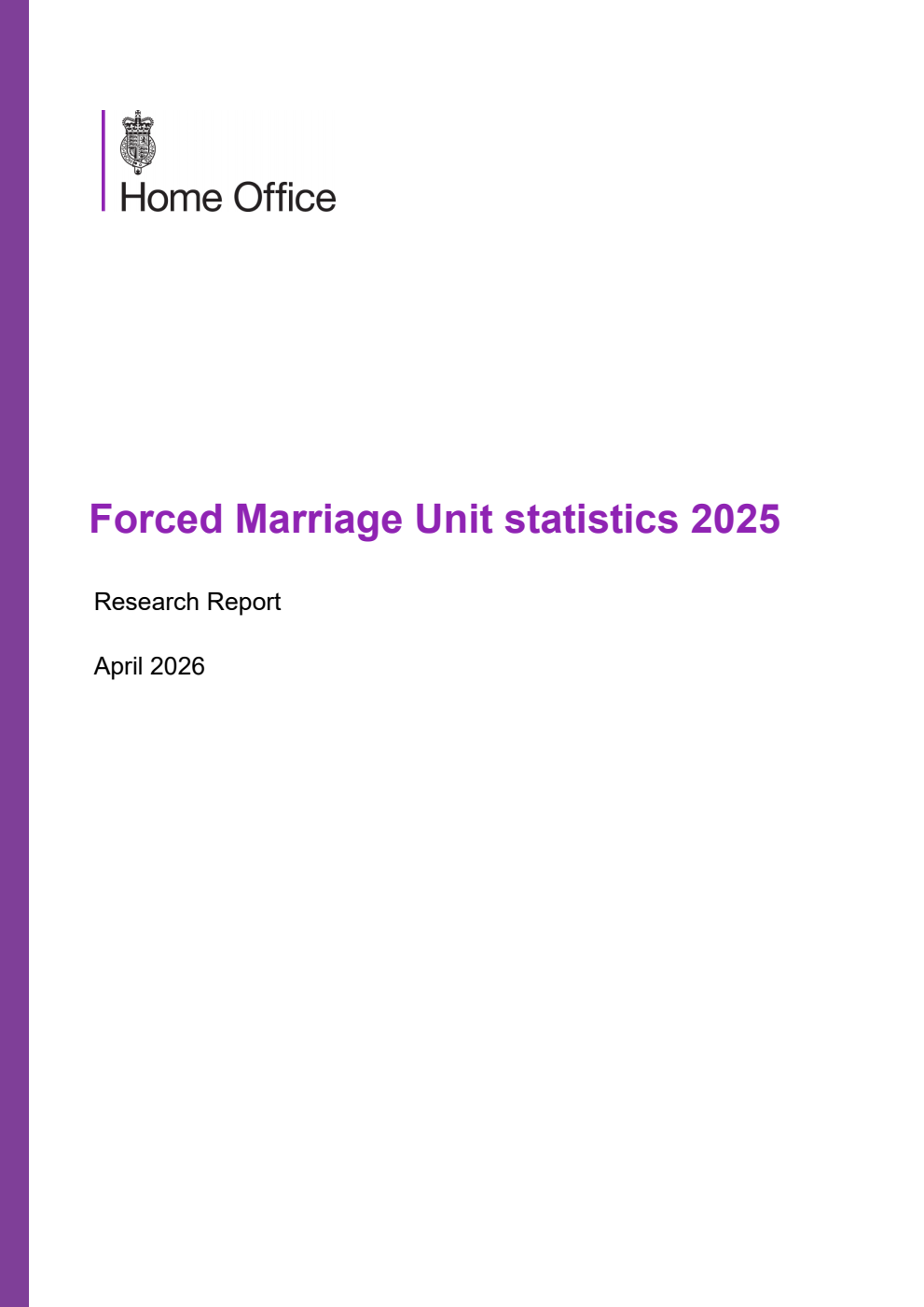 Home Office Research Report Forced Marriage Unit statistics 2025