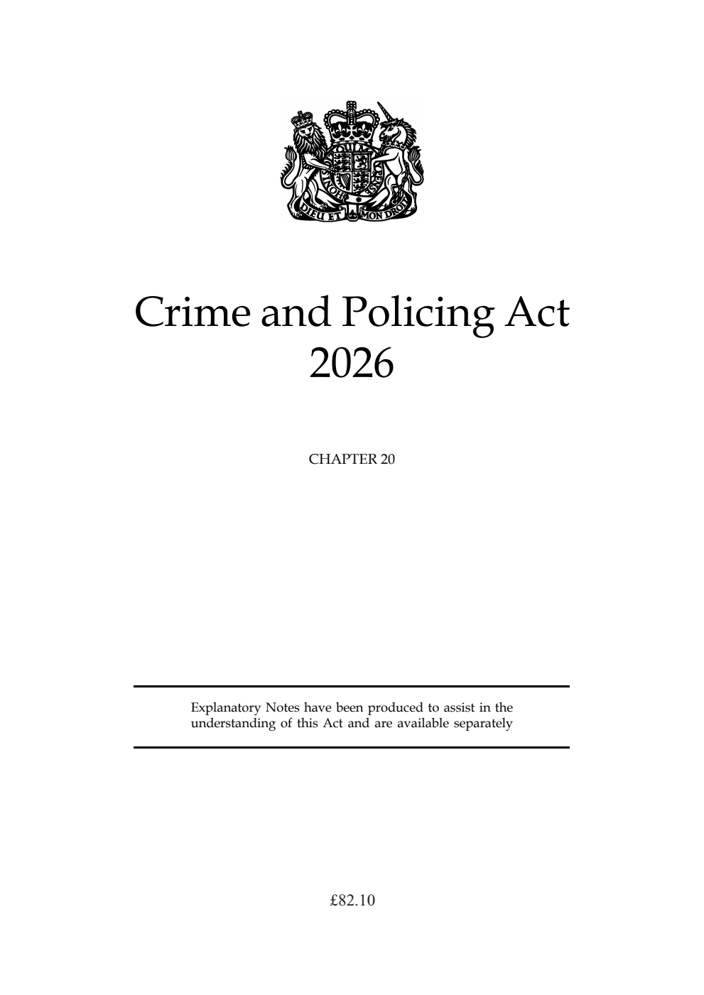 Crime and Policing Act 2026: Chapter 20