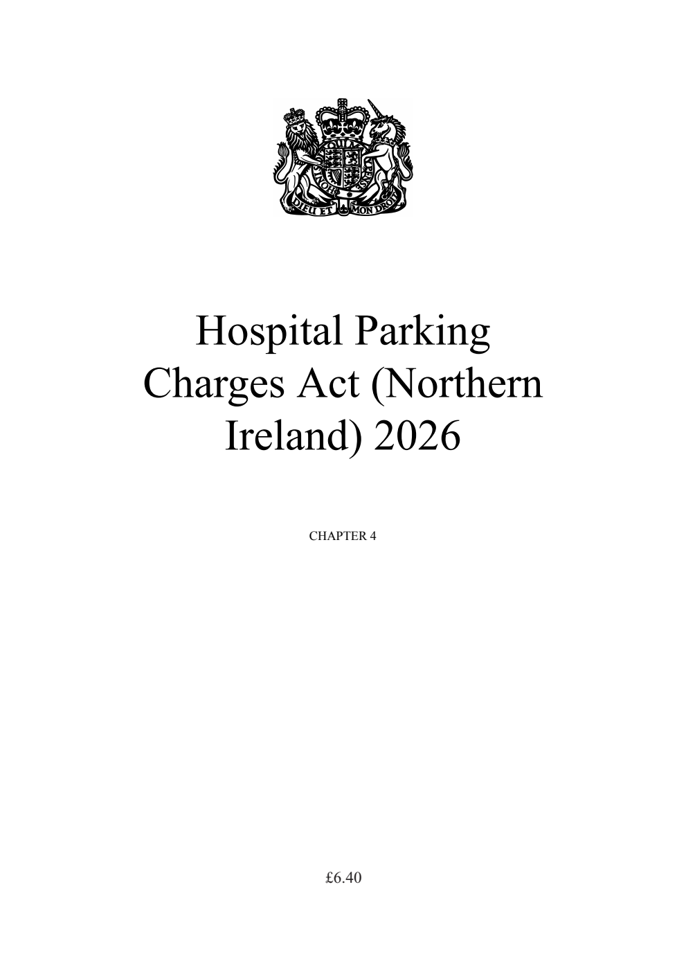 Hospital Parking Charges Act (Northern Ireland) 2026