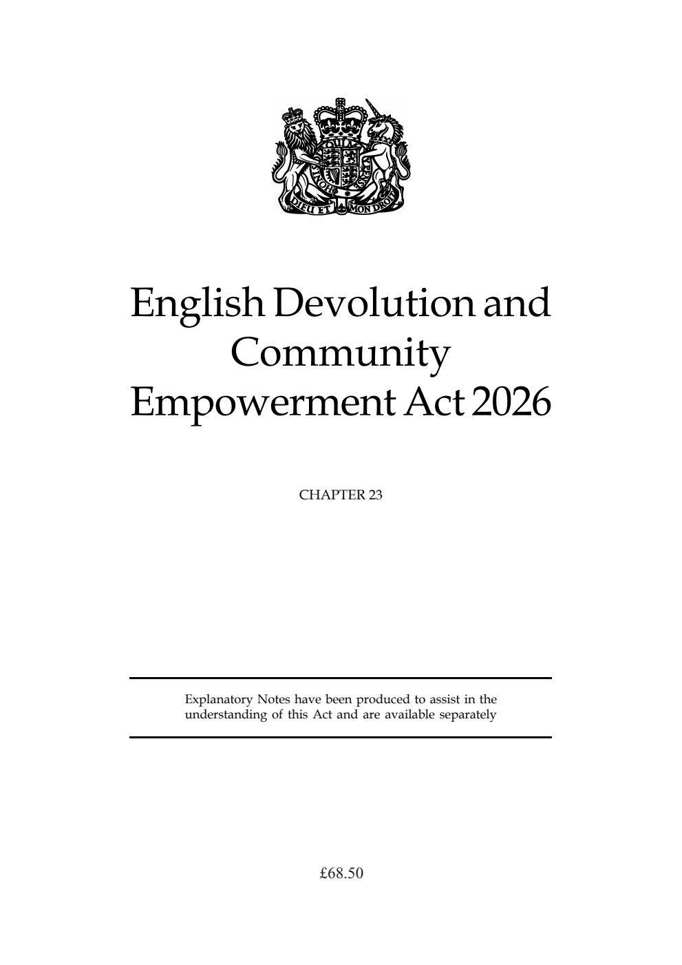 English Devolution and Community Empowerment Act 2026: Chapter 23