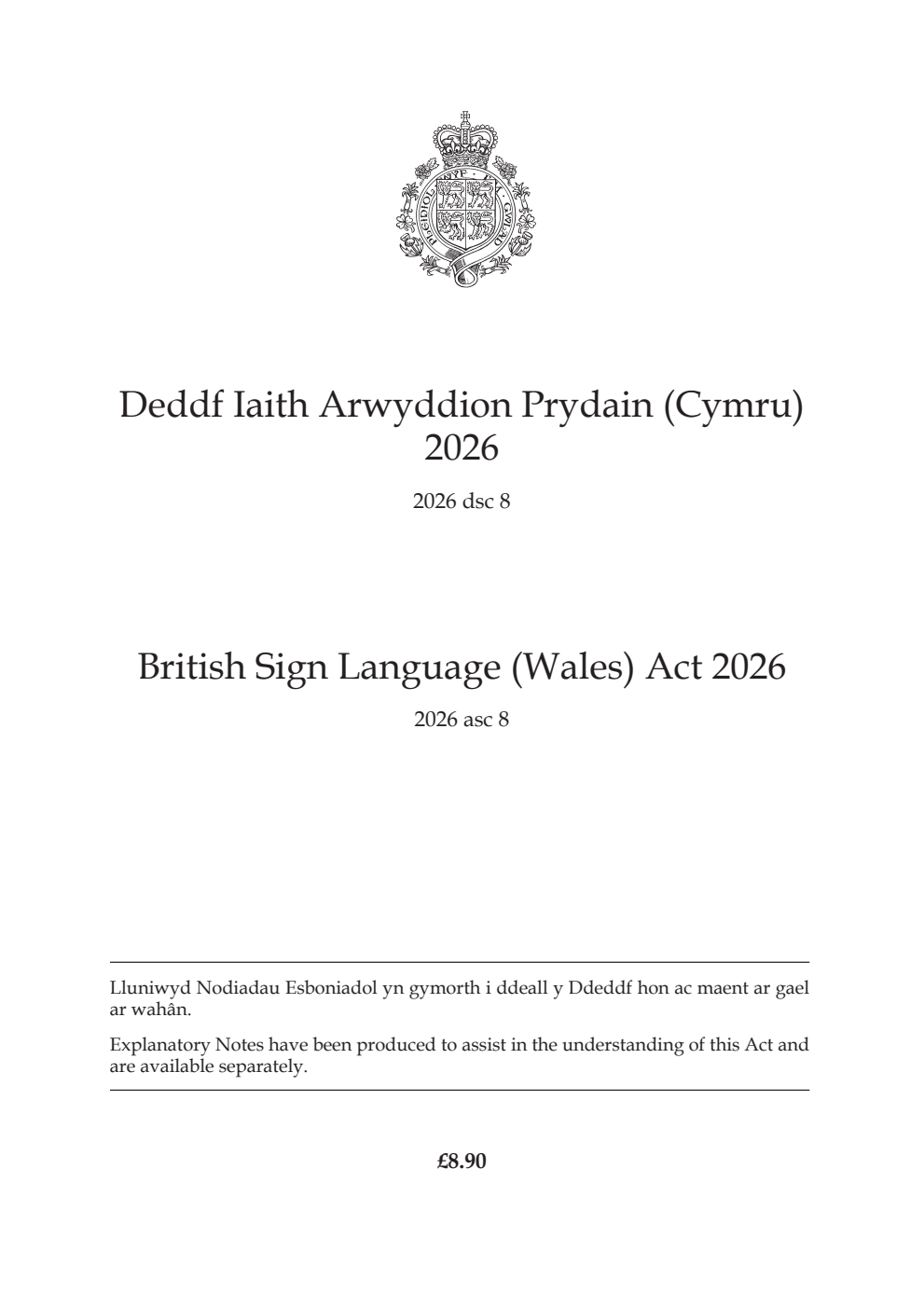 British Sign Language (Wales) Act 2026: asc 8