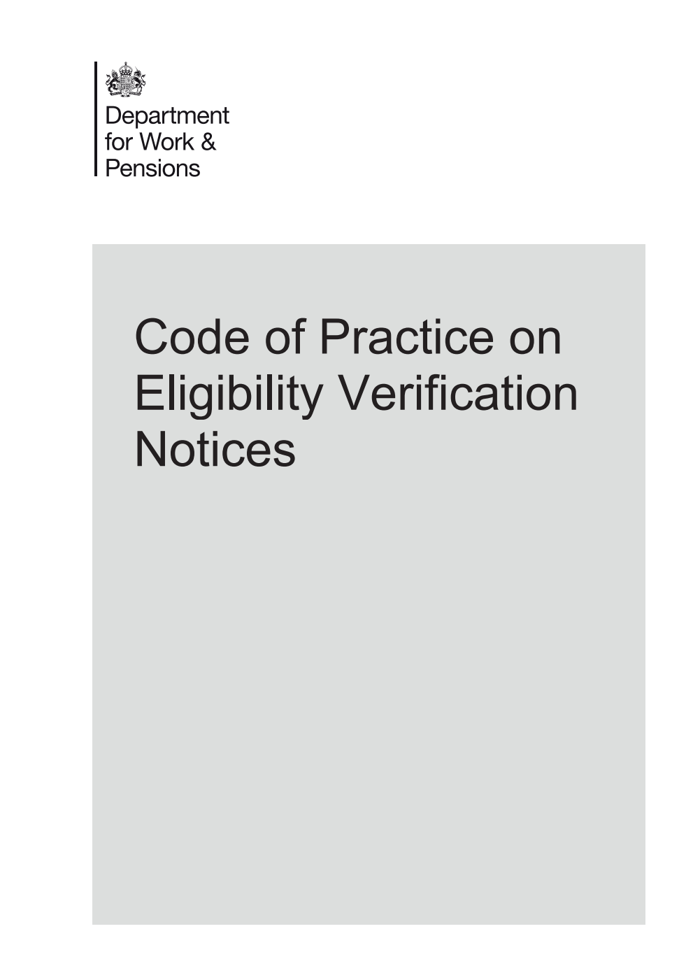 Code of Practice on Eligibility Verification Notices