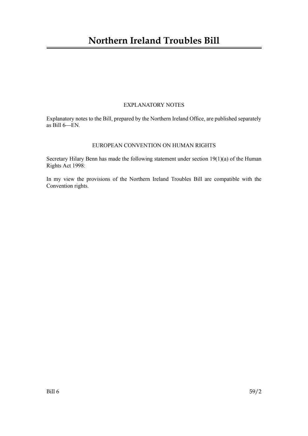 Northern Ireland Troubles Bill [Reintroduced at Committee Stage]