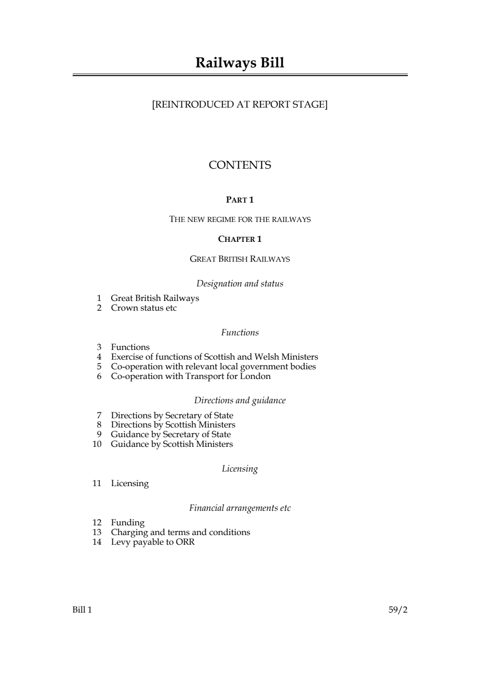 Railways Bill [Reintroduced at Report Stage]