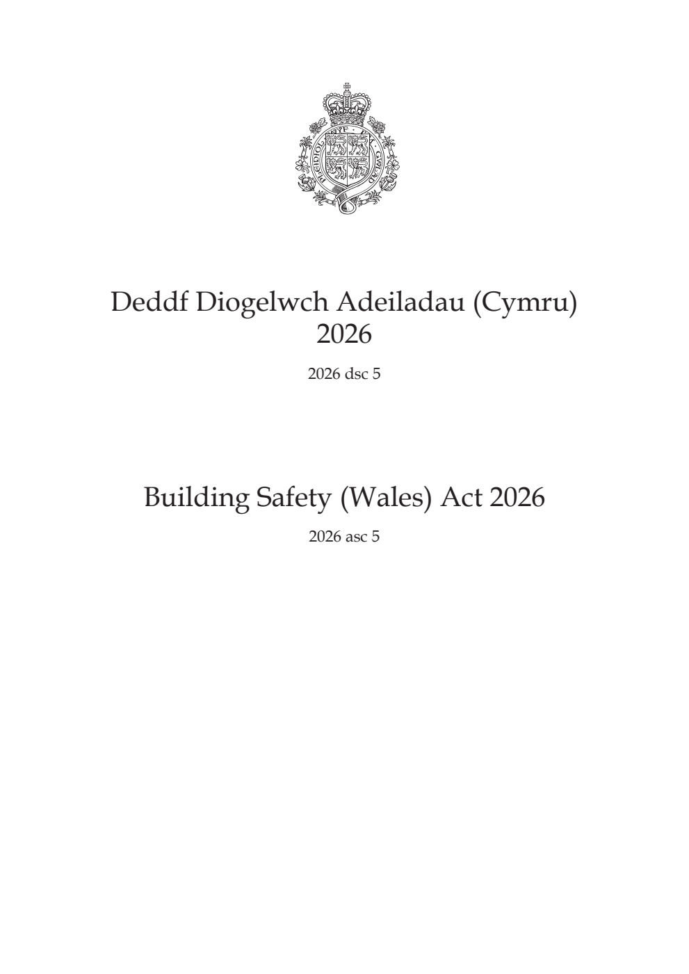 Building Safety (Wales) Act 2026: asc 5