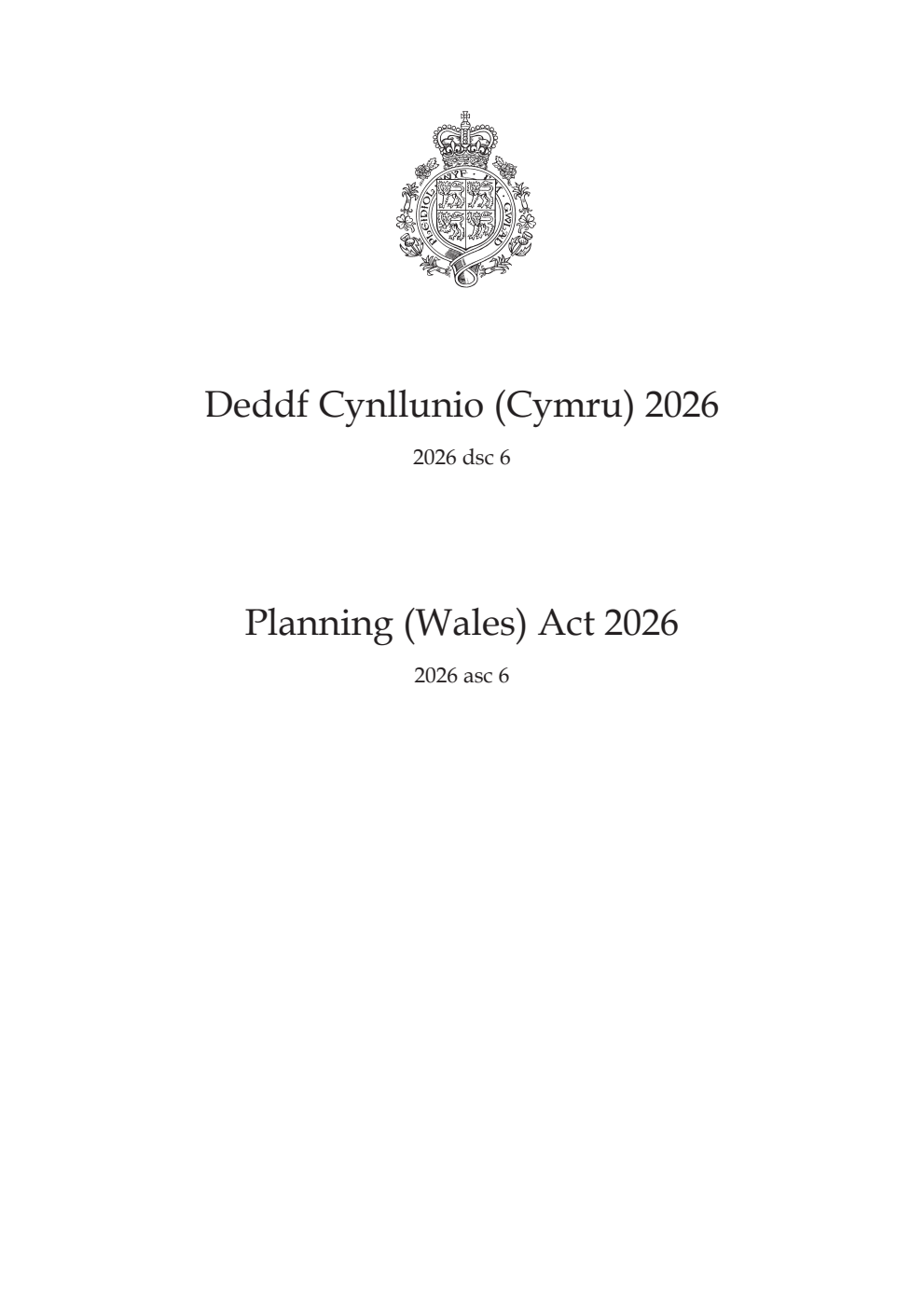Planning (Wales) Act 2026: asc 6