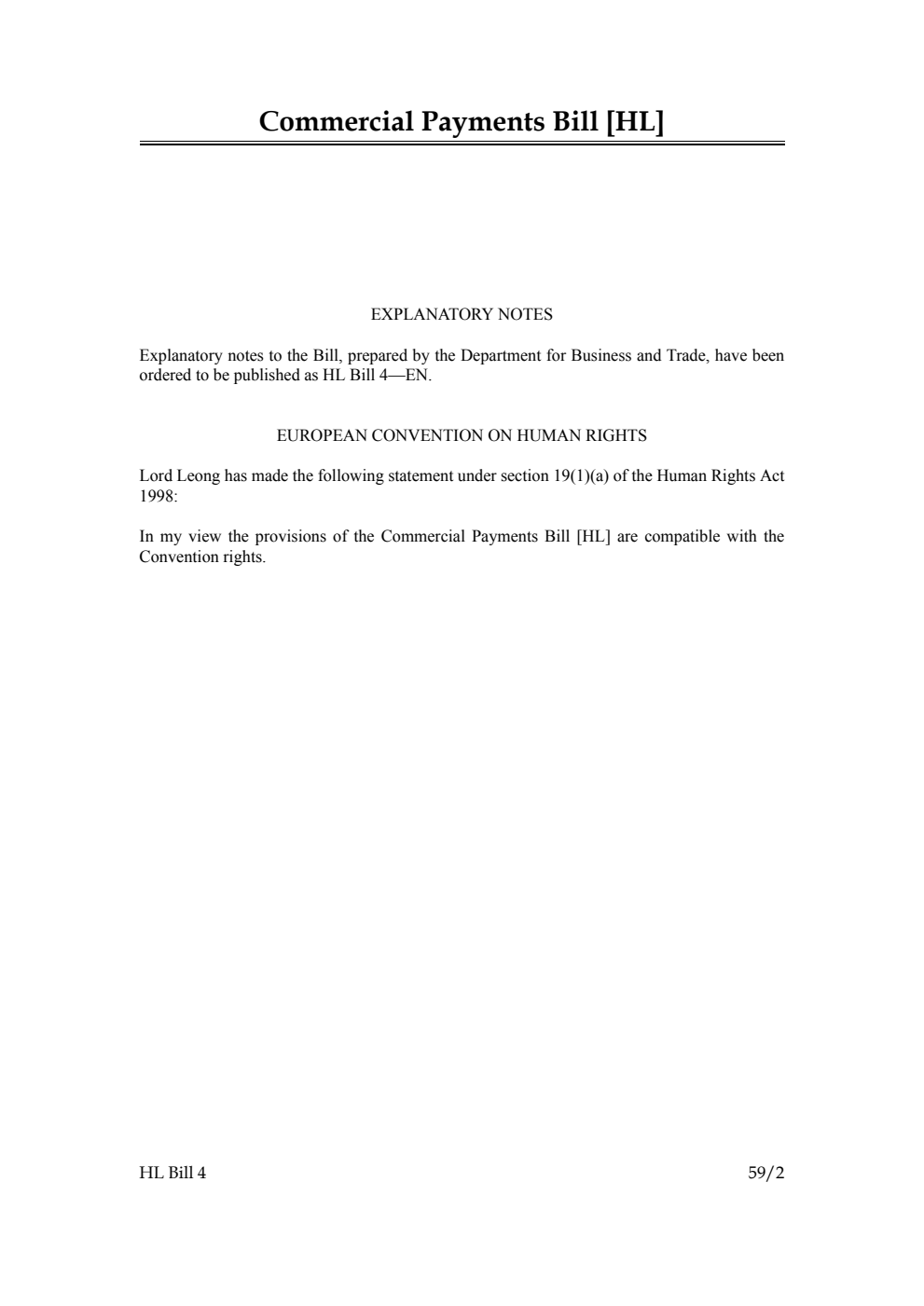Commercial Payments Bill