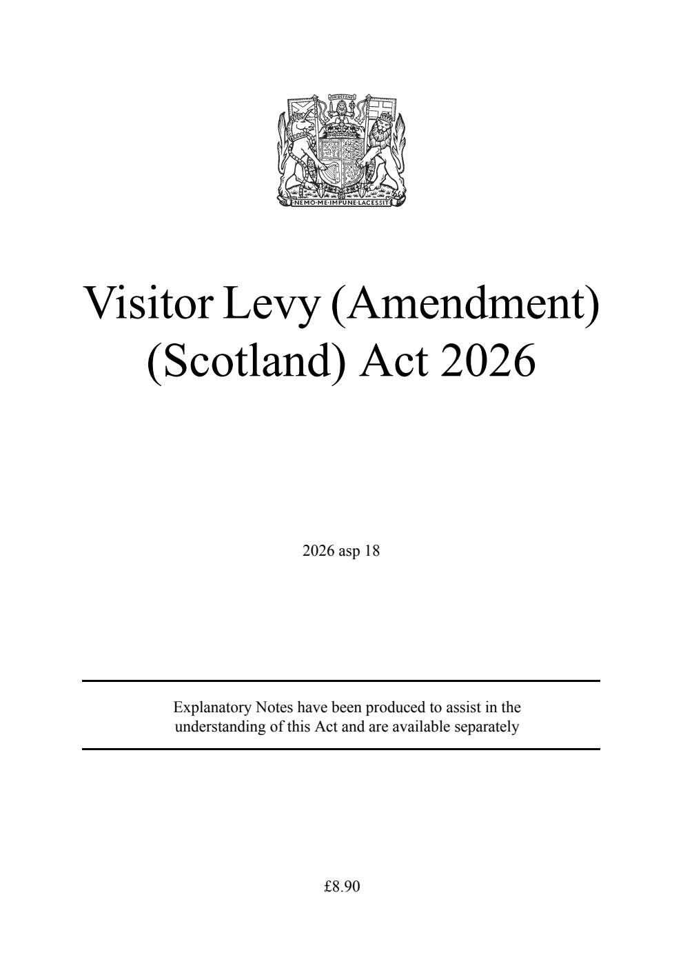 Visitor Levy (Amendment) (Scotland) Act 2026