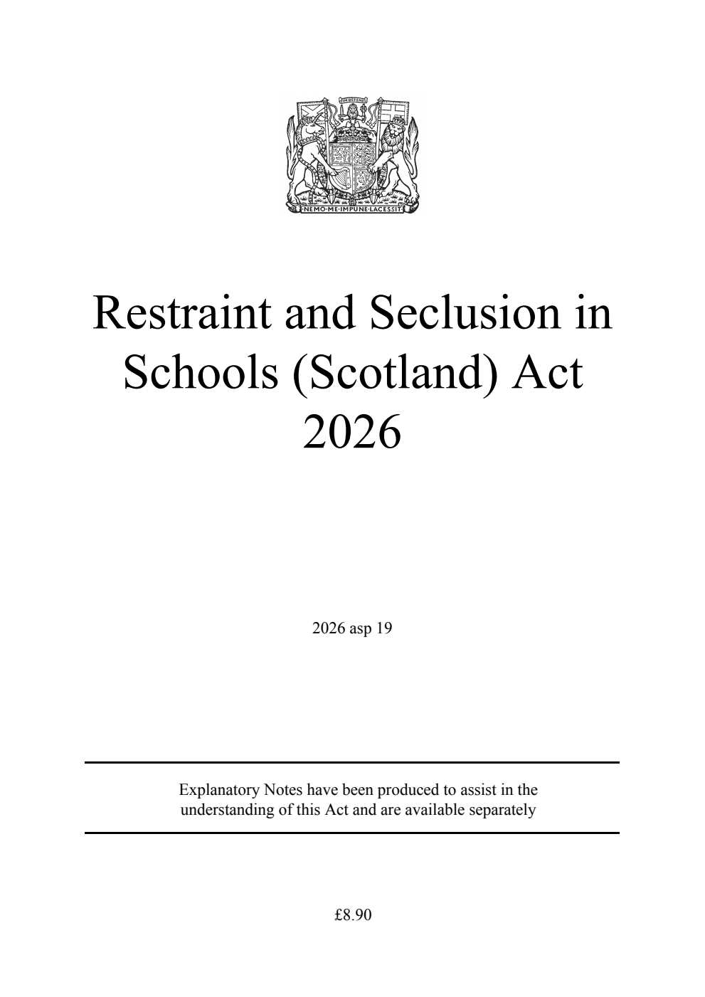 Restraint and Seclusion in Schools (Scotland) Act 2026