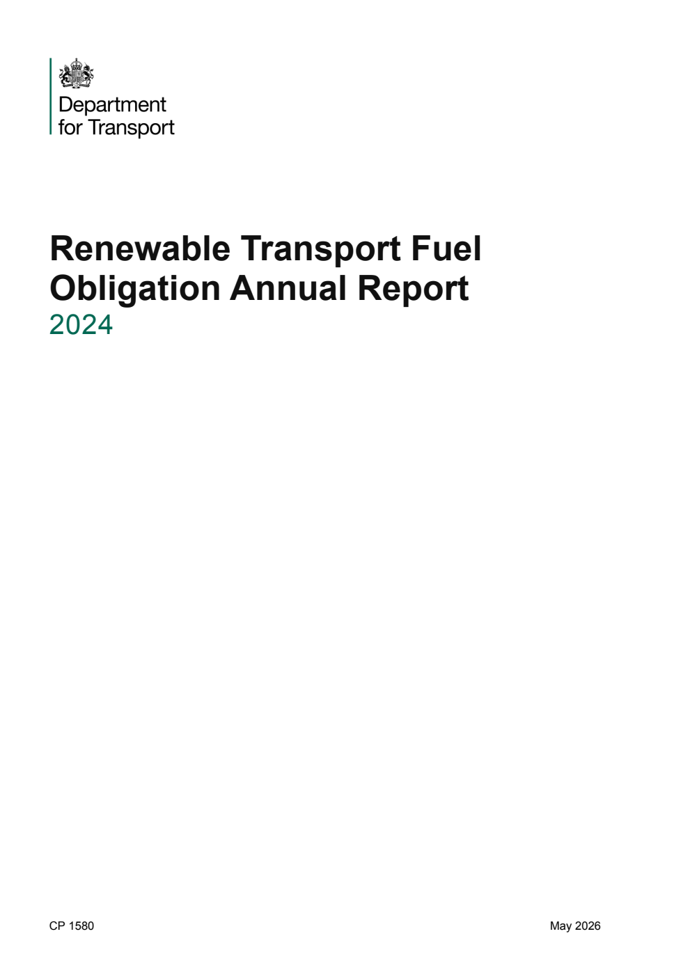 Renewable Transport Fuel Obligation Annual Report 2024