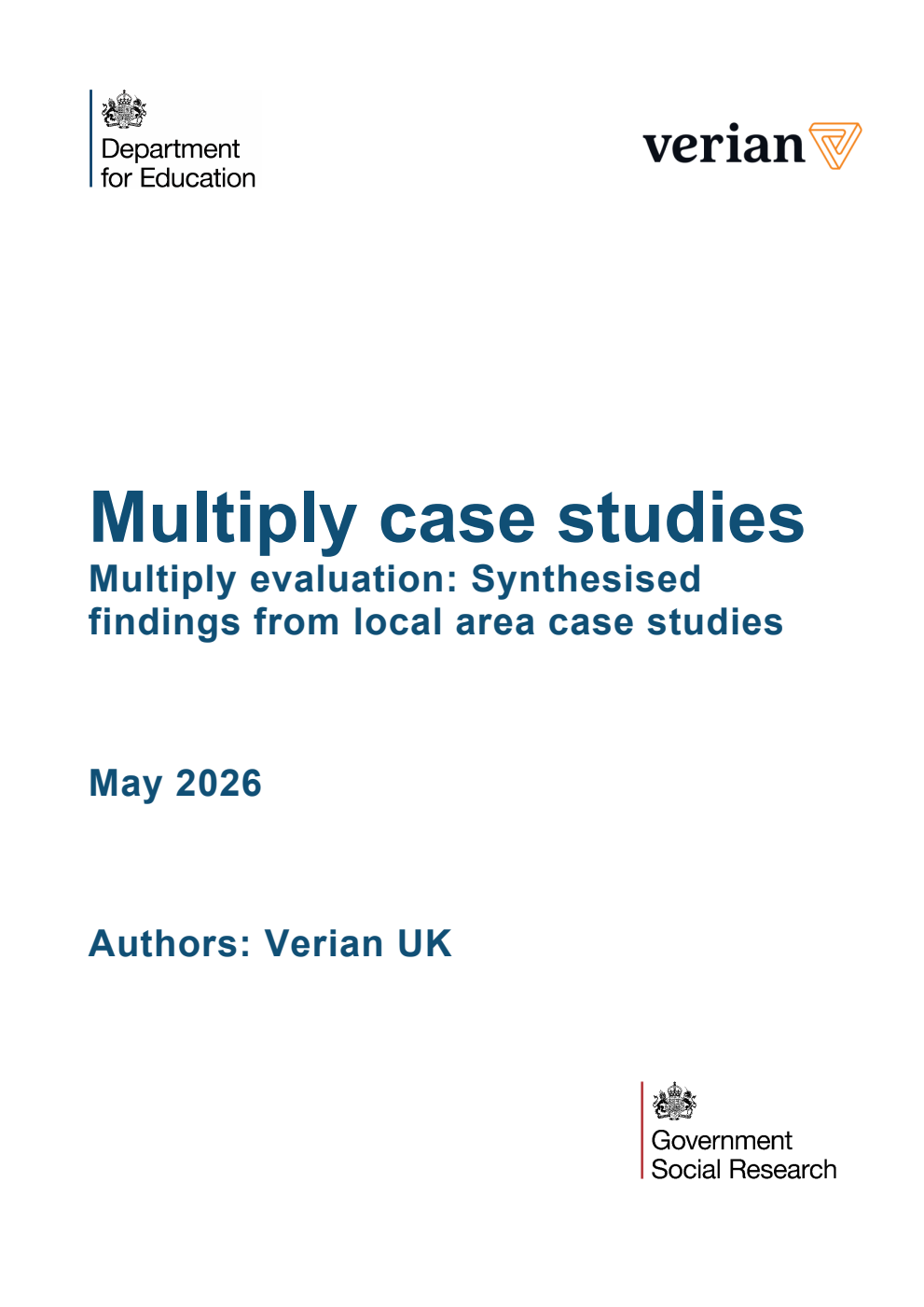 DFE-RR 1629/2 Multiply case studies. Multiply evaluation: Synthesised findings from local area case studies. May 2026
