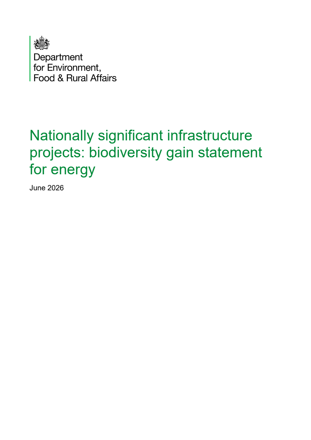 Nationally significant infrastructure projects: biodiversity gain statement for energy. June 2026
