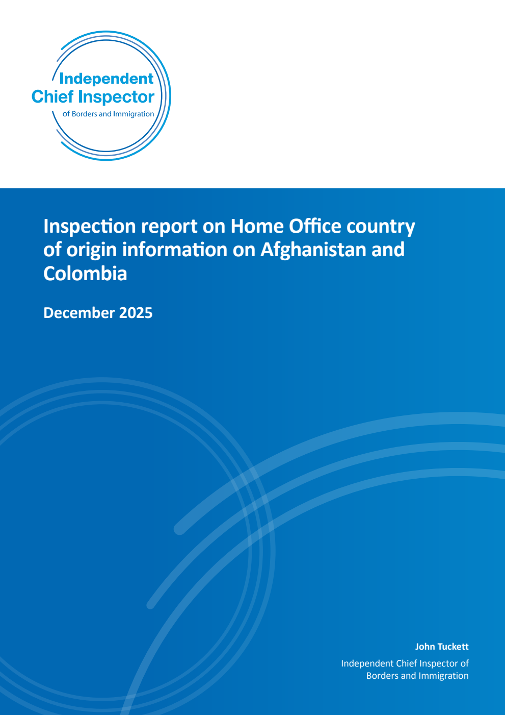 Inspection report on Home Office country of origin information on Afghanistan and Colombia. December 2025