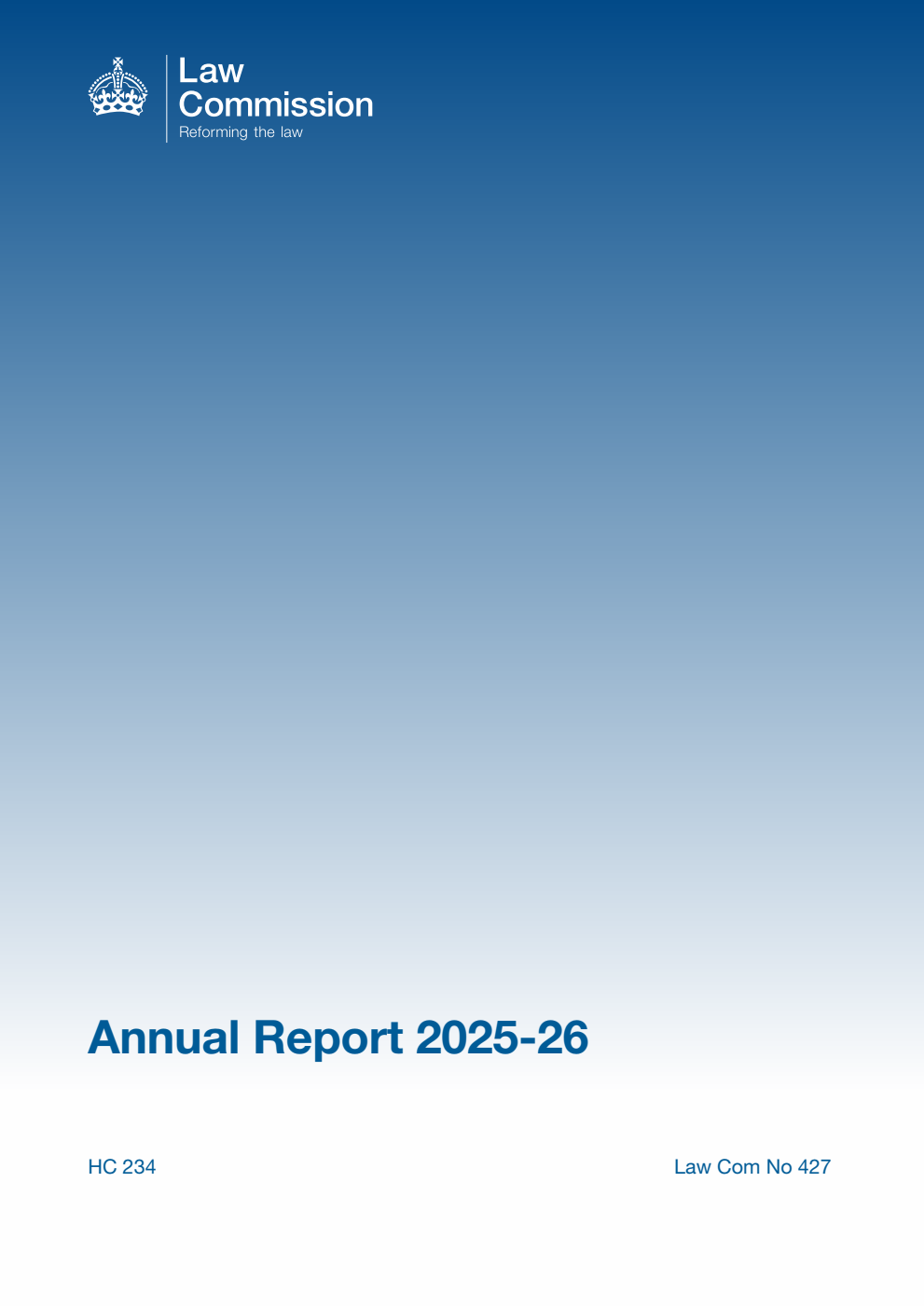 The Law Commission Annual Report 2025-26: The Sixtieth Annual Report of the Law Commission. Law Commission No. 427