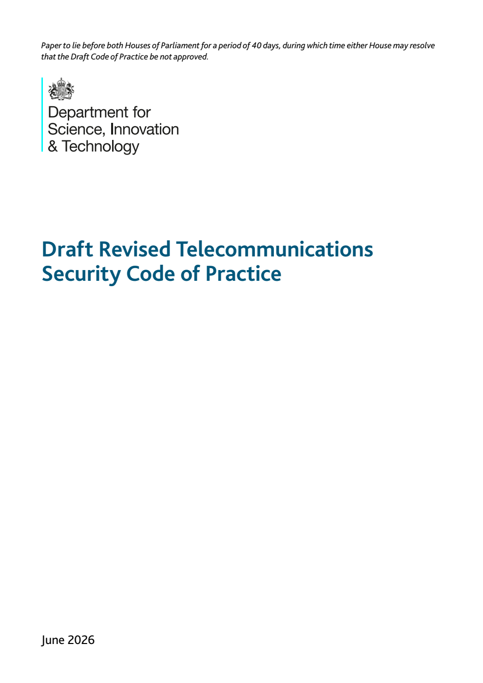Draft Revised Telecommunications Security Code of Practice. June 2026