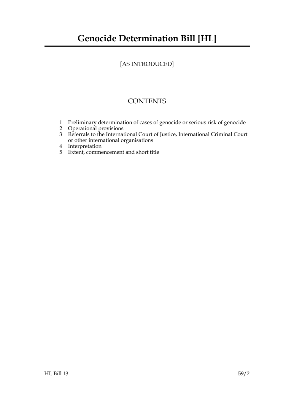 Genocide Determination Bill
