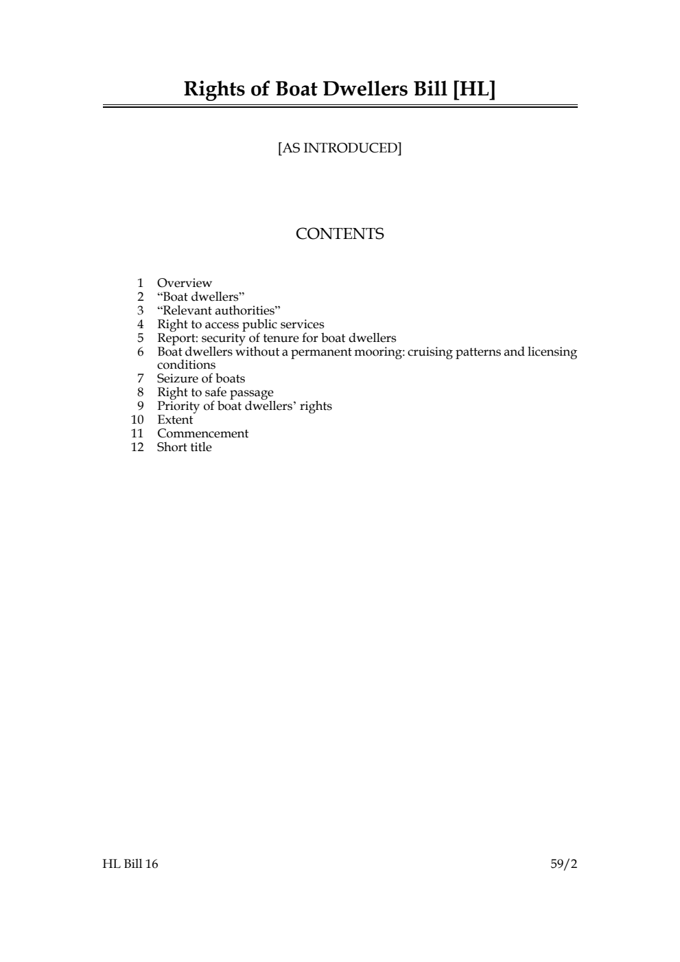Rights of Boat Dwellers Bill