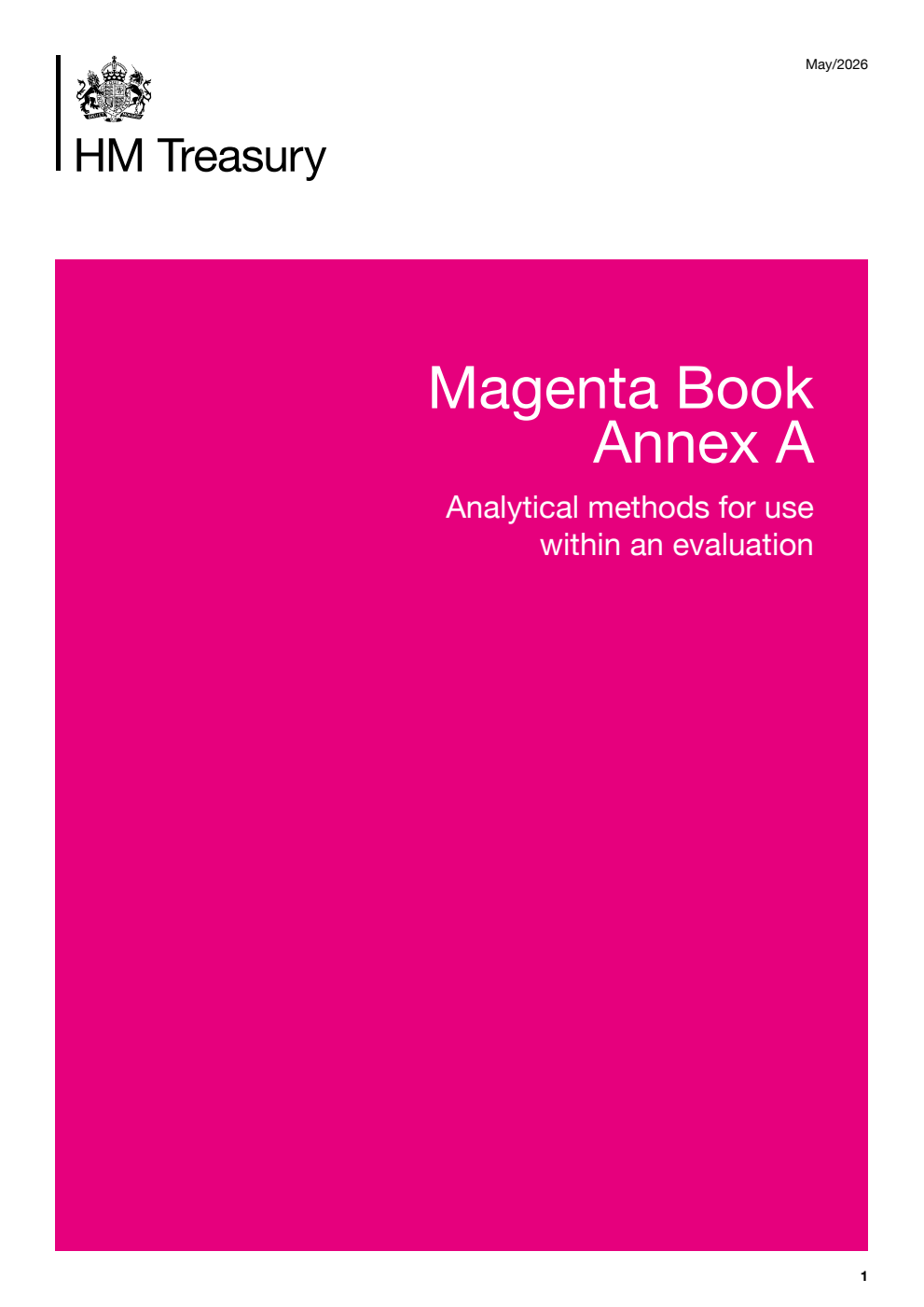 Magenta Book Annex A. Analytical methods for use within an evaluation