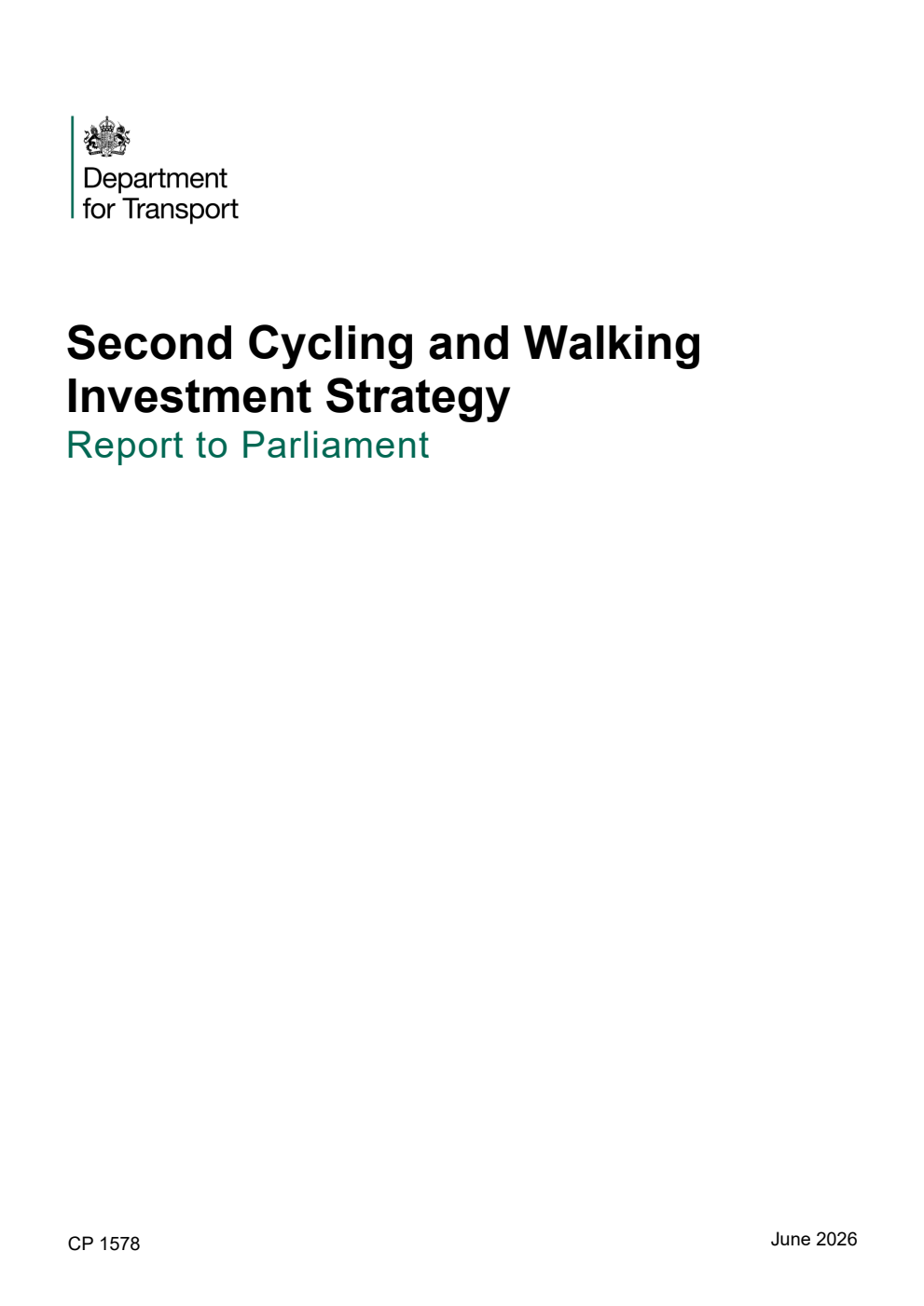 Second Cycling and Walking Investment Strategy: Report to Parliament