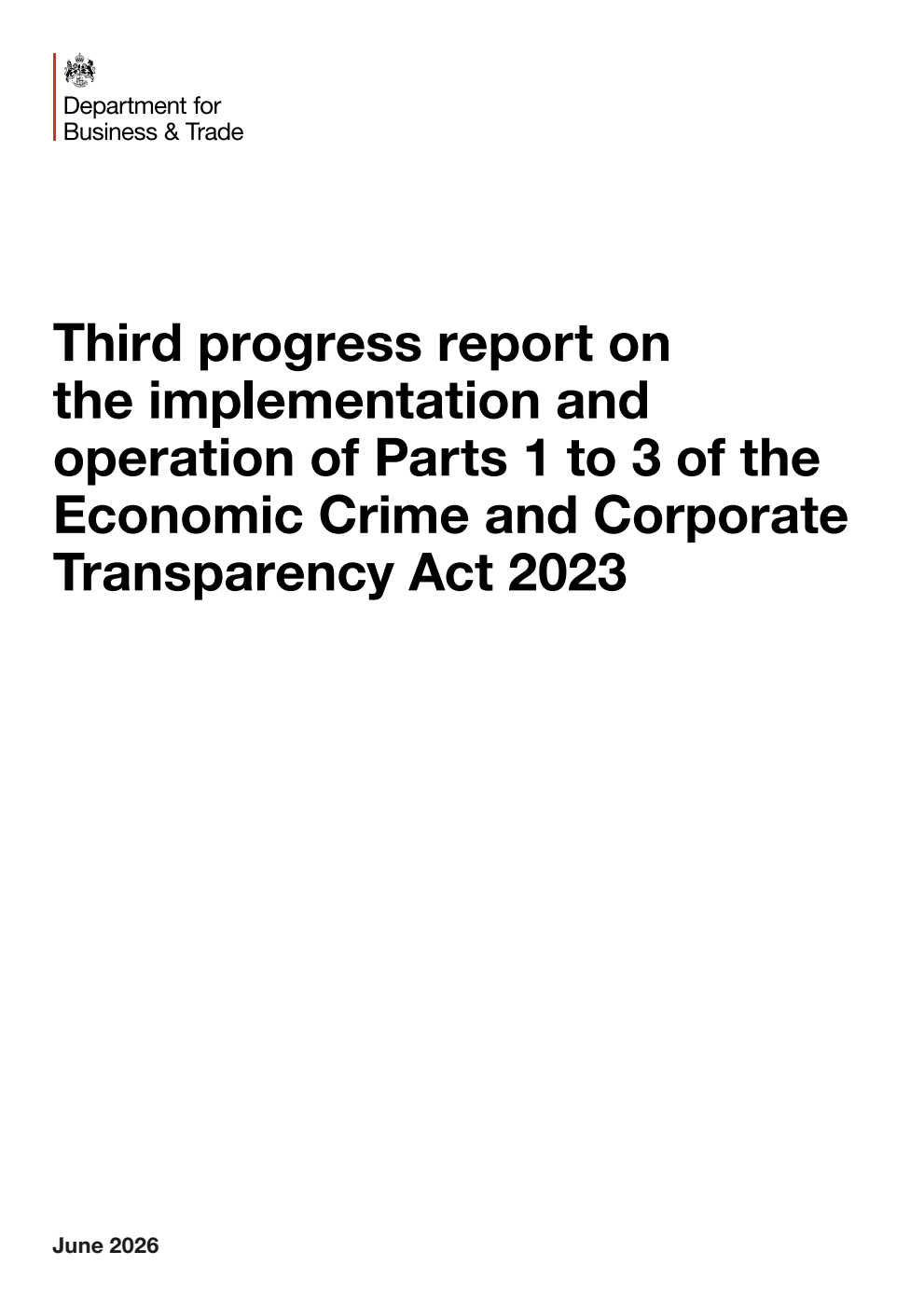 Third progress report on the implementation and operation of Parts 1 to 3 of the Economic Crime and Corporate Transparency Act 2023
