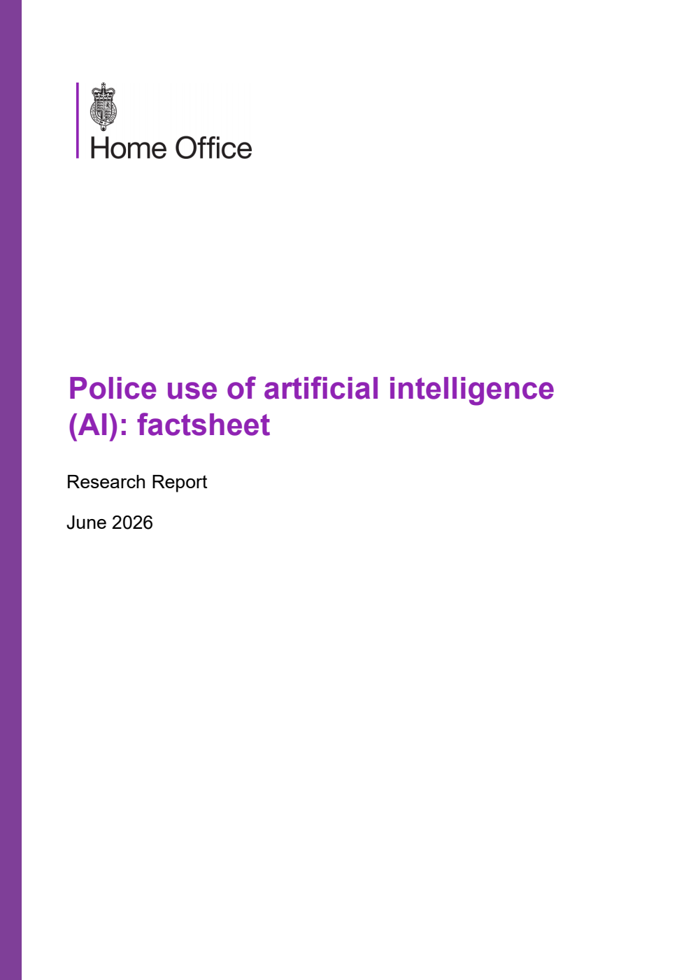 Home Office Research Report Police use of artificial intelligence (AI): factsheet