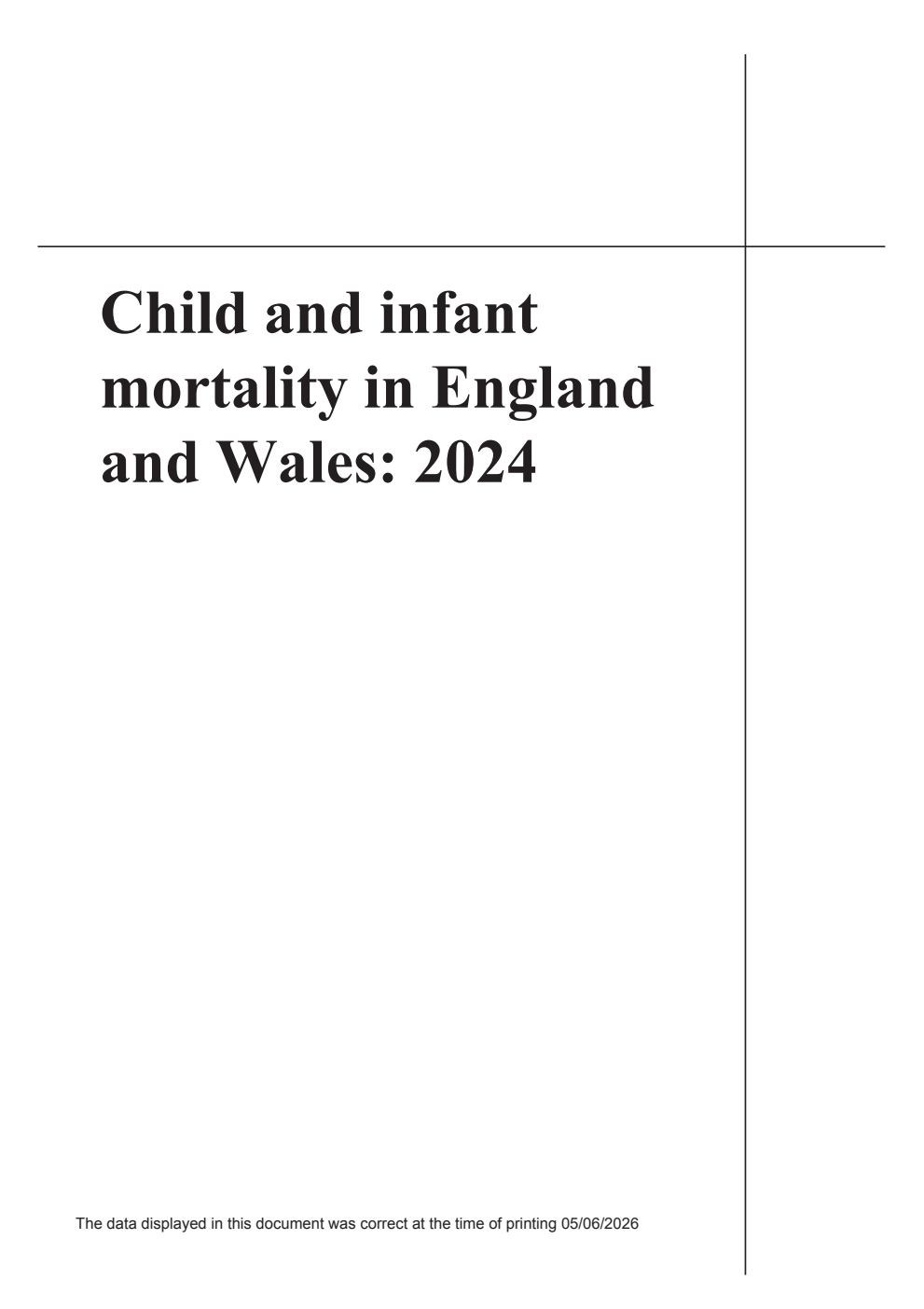 DH3 Number 57 Child and Infant Mortality in England and Wales 2024