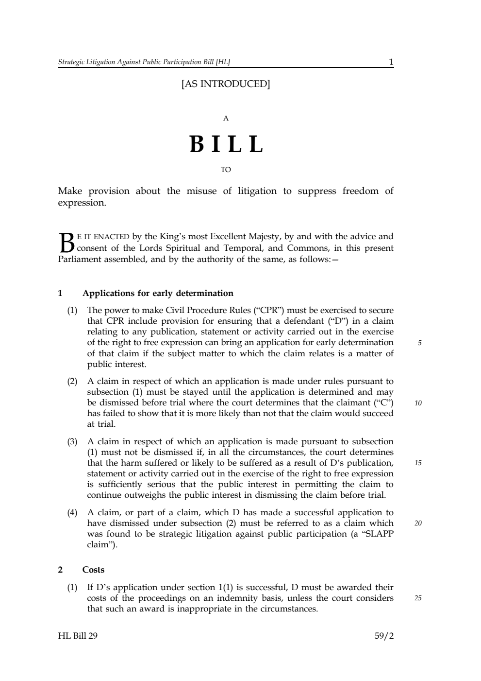 Strategic Litigation Against Public Participation Bill