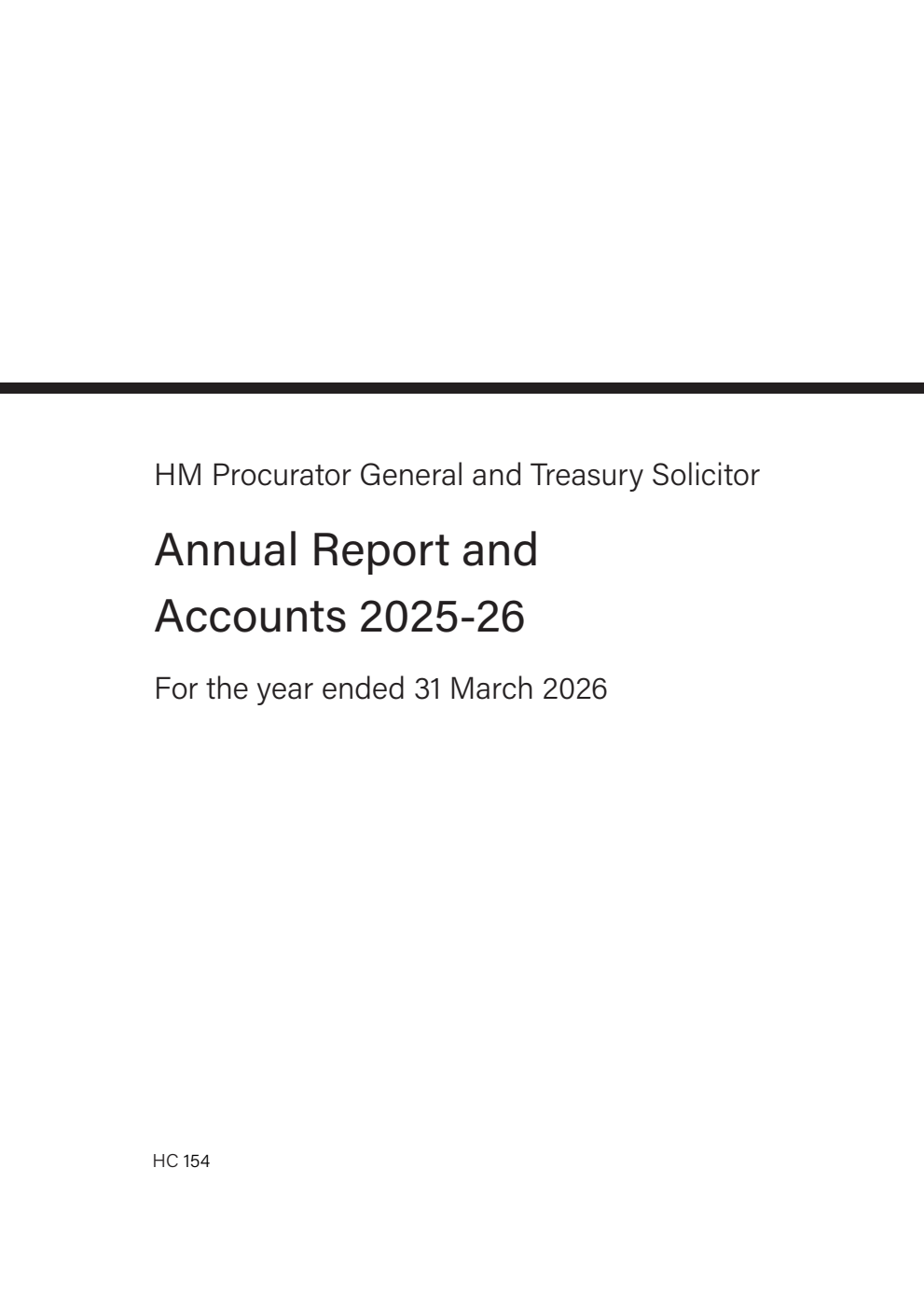 HM Procurator General and Treasury Solicitor Annual Report and Accounts 2025-26 for the year ended 31 March 2026