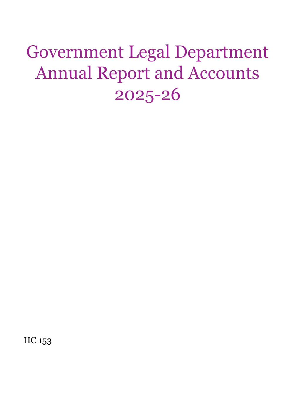 Government Legal Department Annual Report and Accounts 2025-26 for the year ended 31 March 2026
