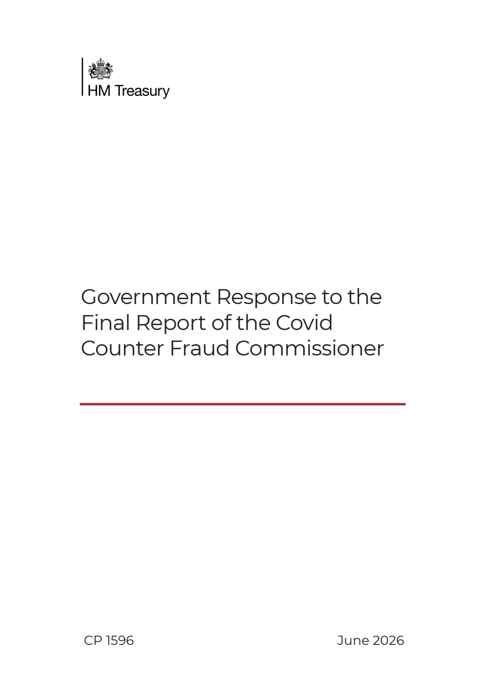 Government Response to the Final Report of the Covid Counter Fraud Commissioner