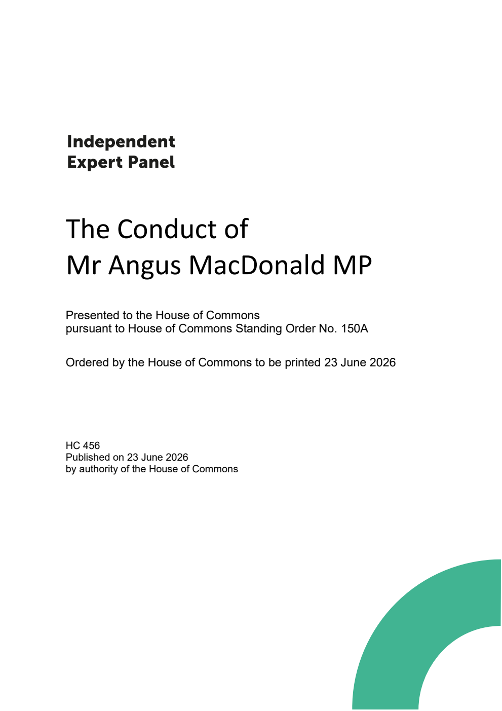The Conduct of Mr Angus MacDonald MP