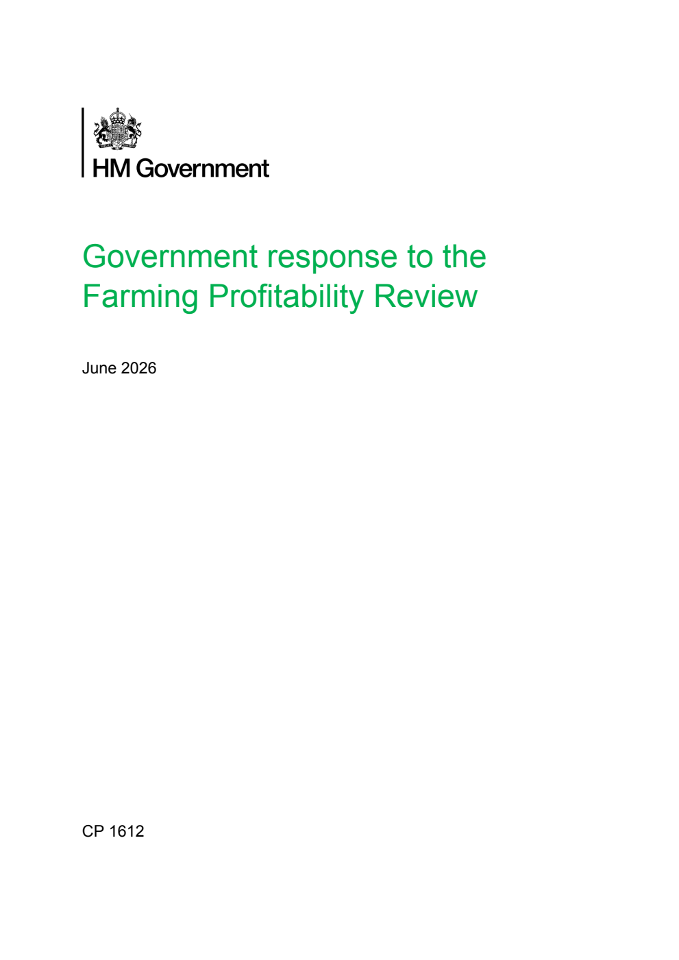 Government response to the Farming Profitability Review