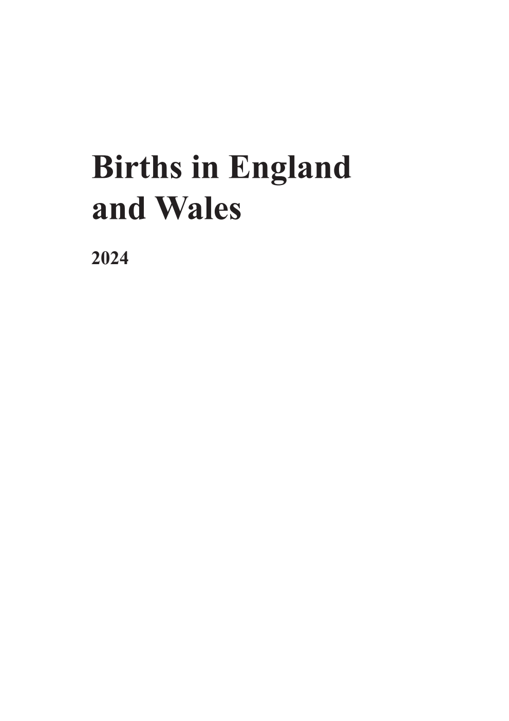Births in England and Wales 2024