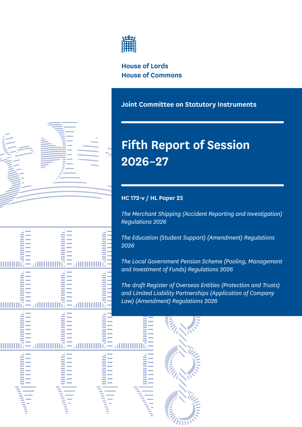 Joint Committee on Statutory Instruments 5th Report of Session 2026-27