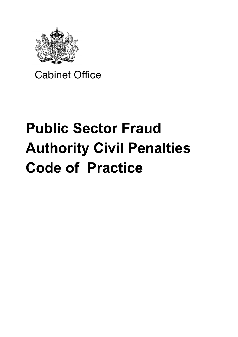 Public Sector Fraud Authority Civil Penalties Code of Practice