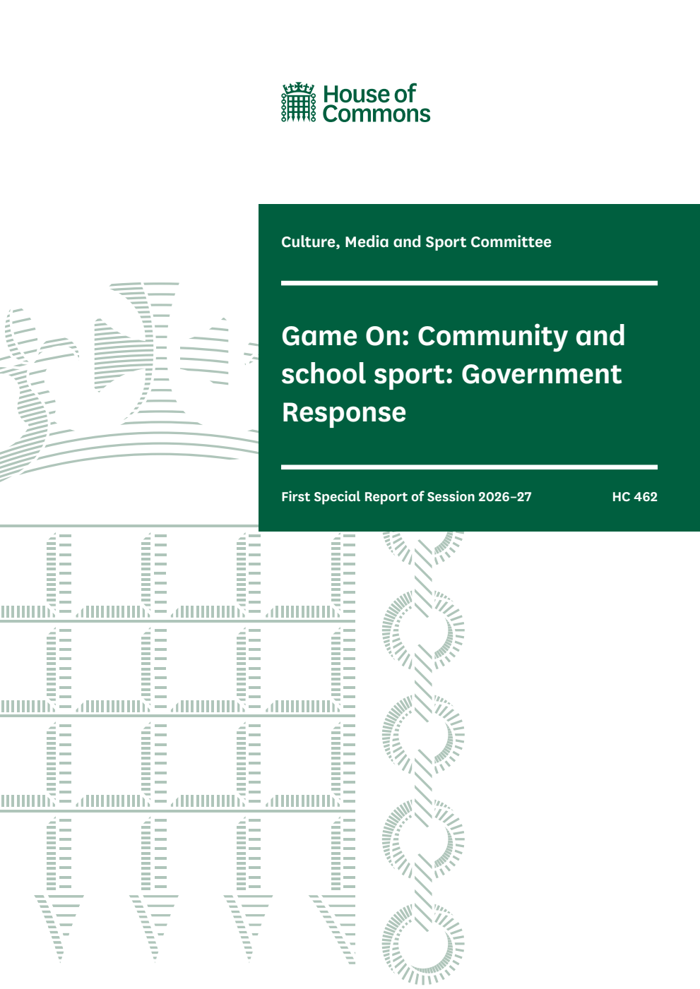Culture, Media and Sport Committee 1st Special Report. Game On: Community and school sport: Government Response
