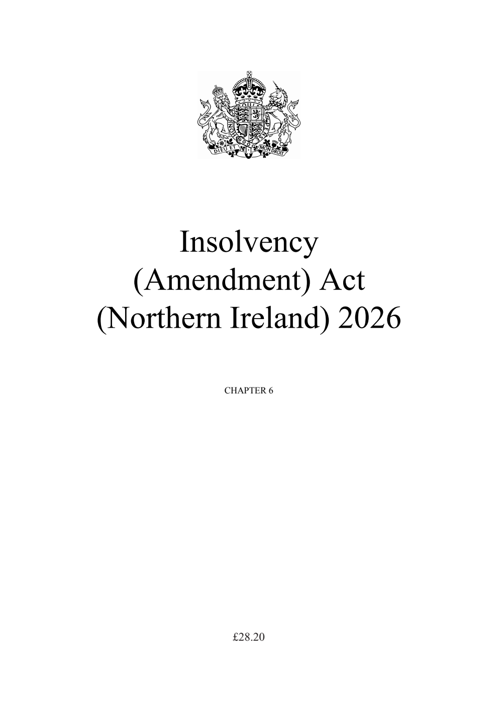 Insolvency (Amendment) Act (Northern Ireland) 2026