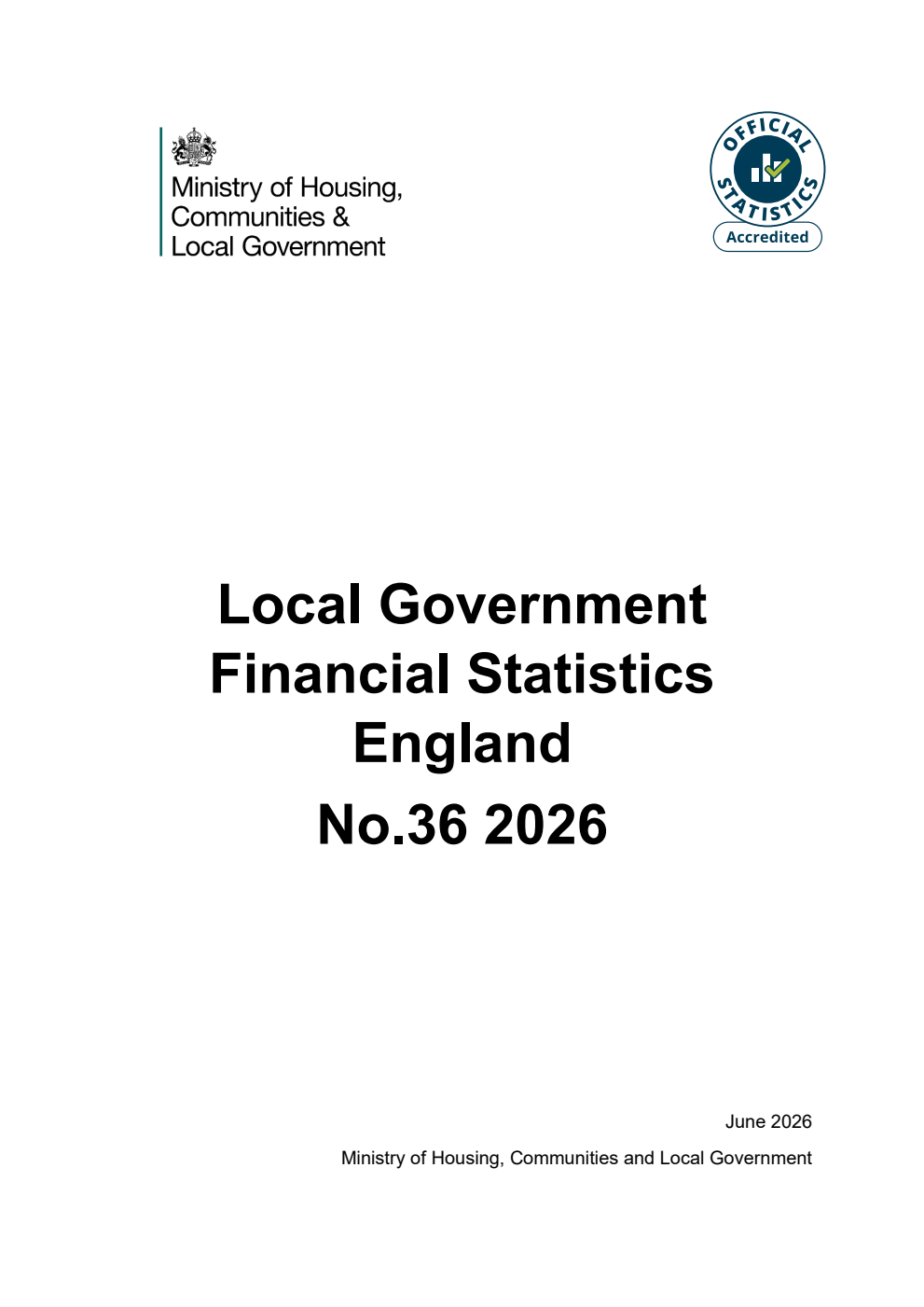 Local Government Financial Statistics England No. 36 2026
