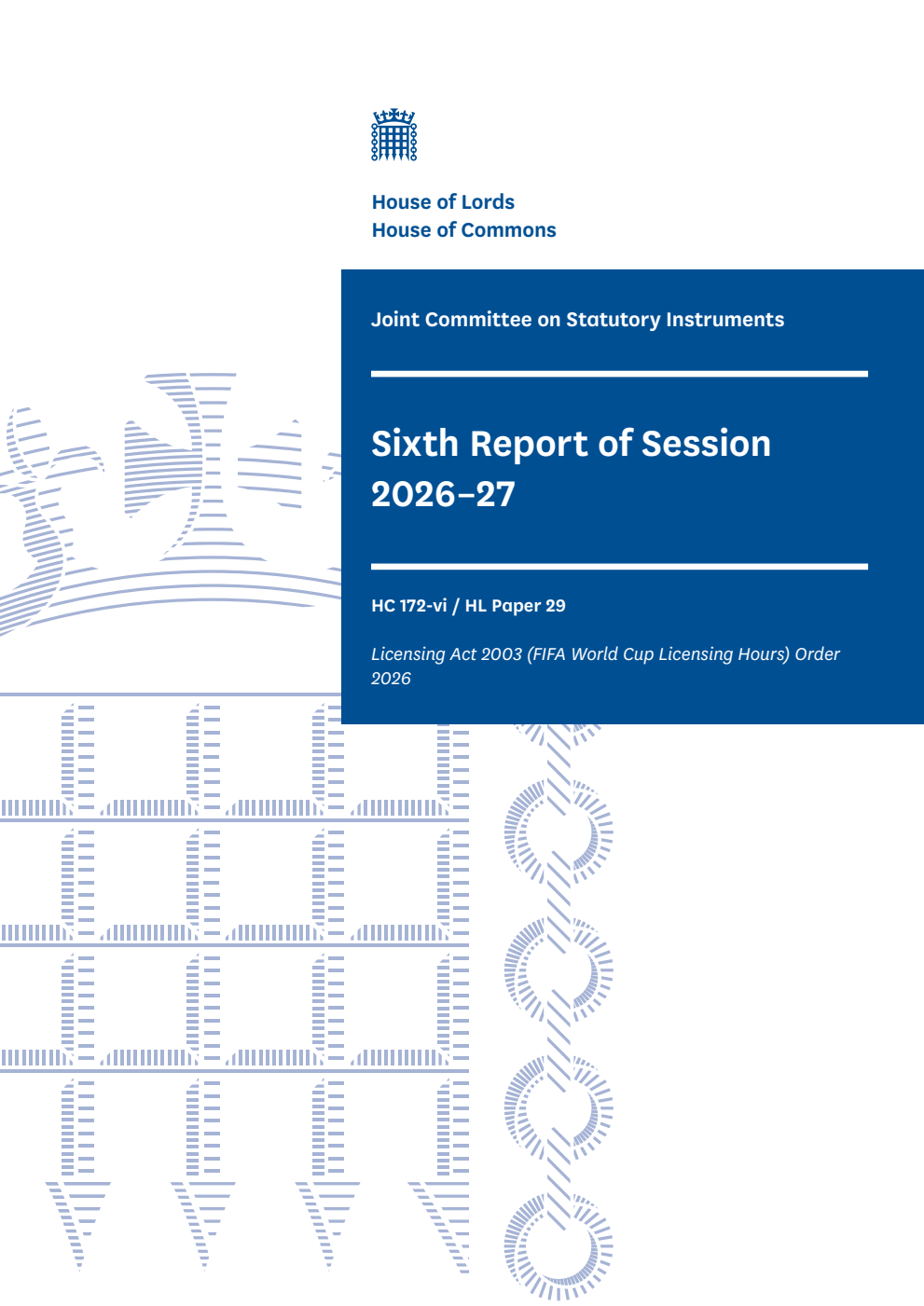 Joint Committee on Statutory Instruments 6th Report of Session 2026-27