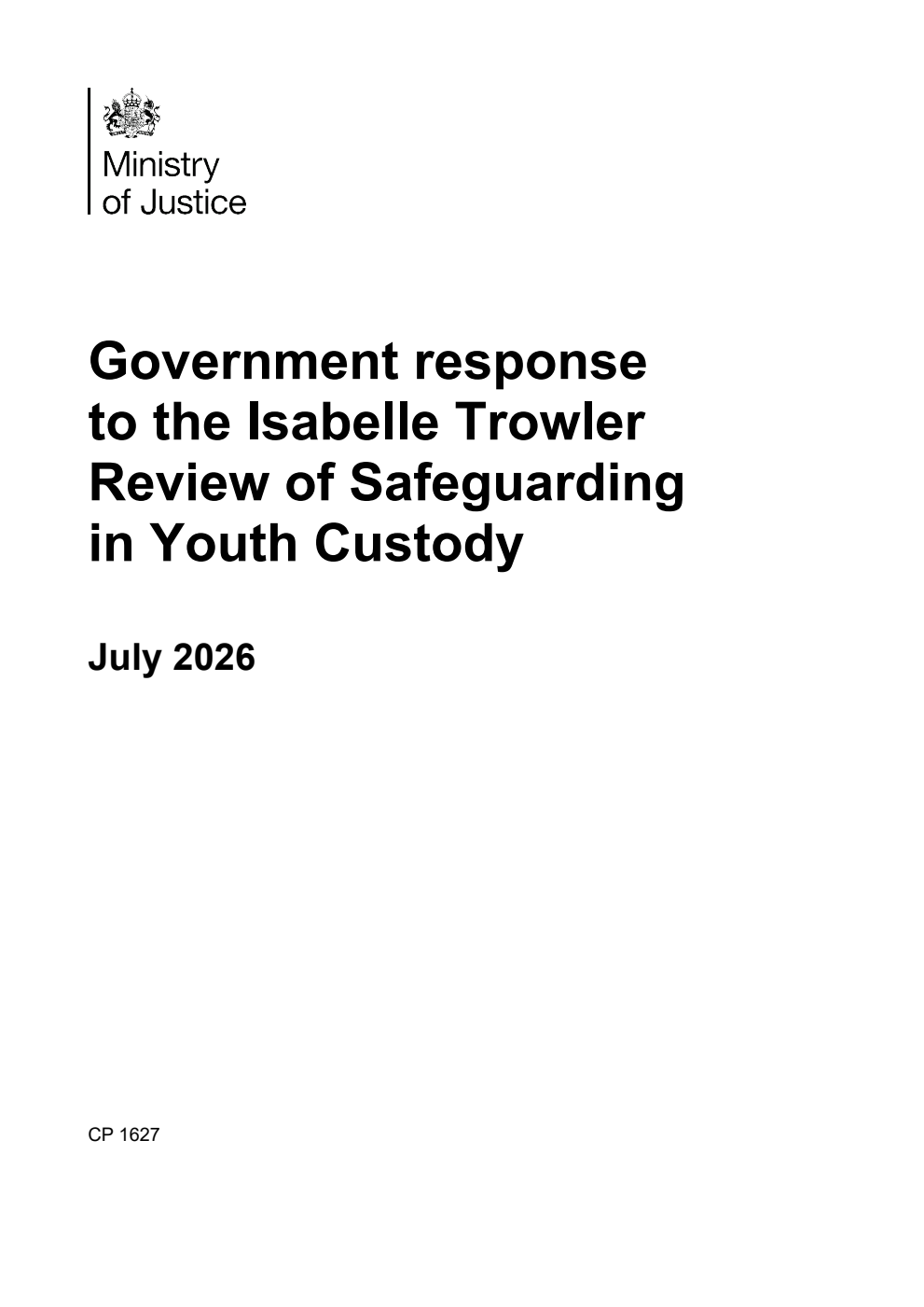 Government response to the Isabelle Trowler Review of Safeguarding in Youth Custody
