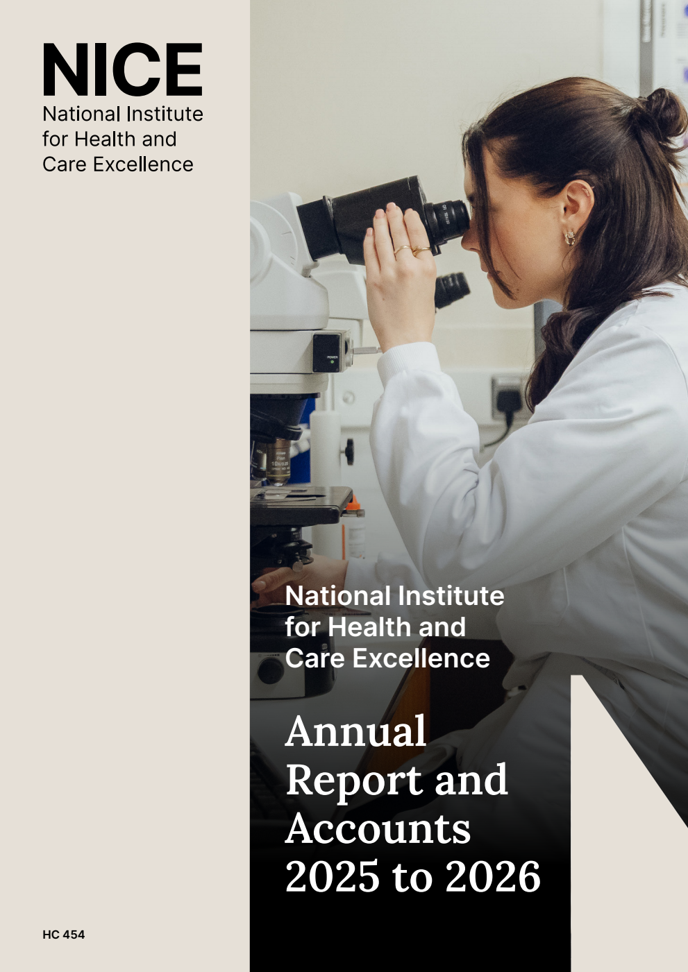 National Institute for Health and Care Excellence Annual Report and Accounts 2025 to 2026 for the period 1 April 2025 to 31 March 2026