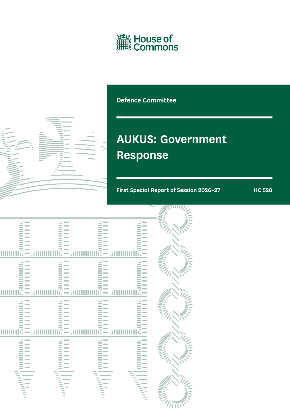 Defence Committee 1st Special Report. AUKUS: Government Response