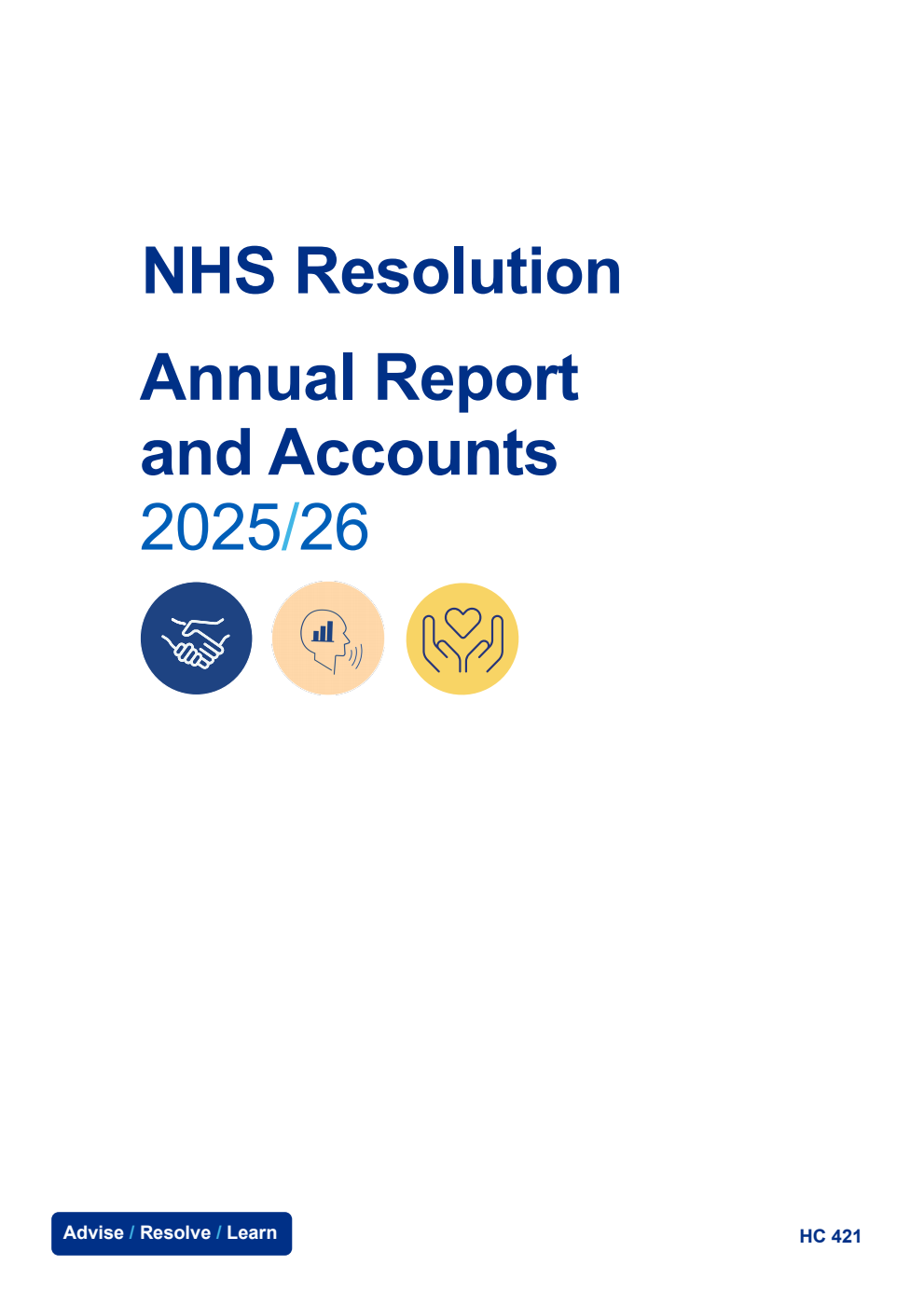 NHS Resolution Annual report and accounts 2025/26 for the period 1 April 2025 to 31 March 2026