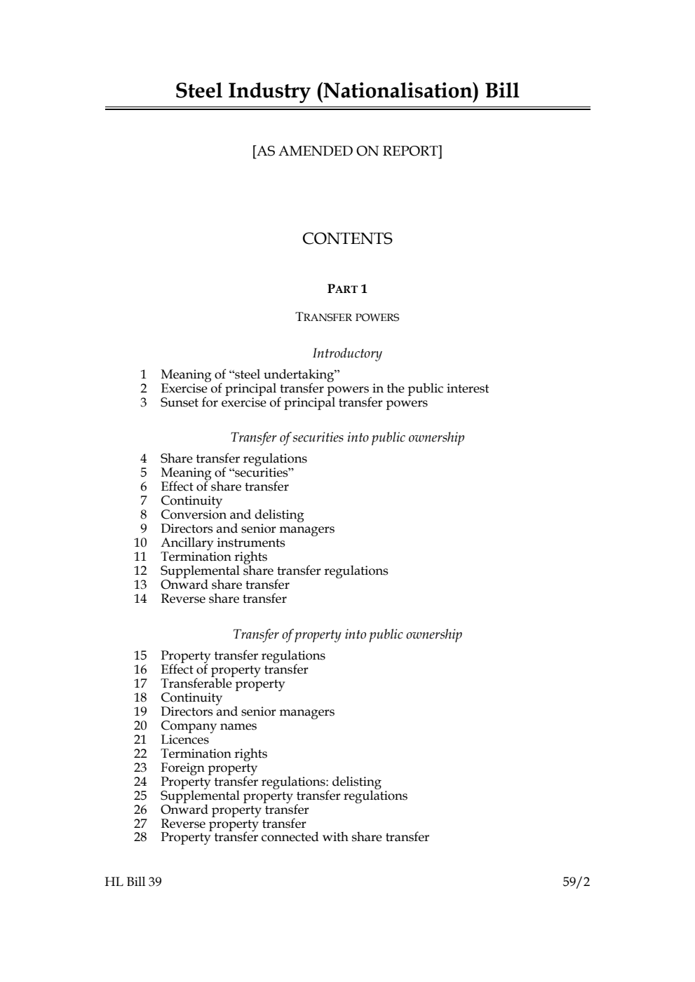 Steel Industry (Nationalisation) Bill [as amended on Report]