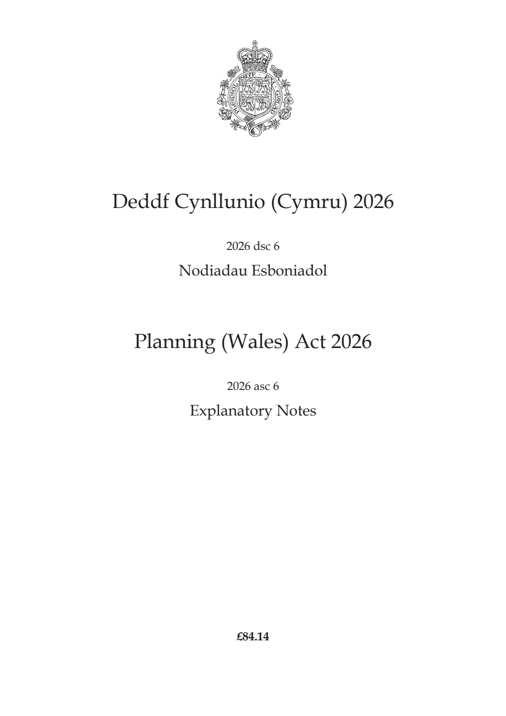 Planning (Wales) Act 2026: asc 6 Explanatory Notes