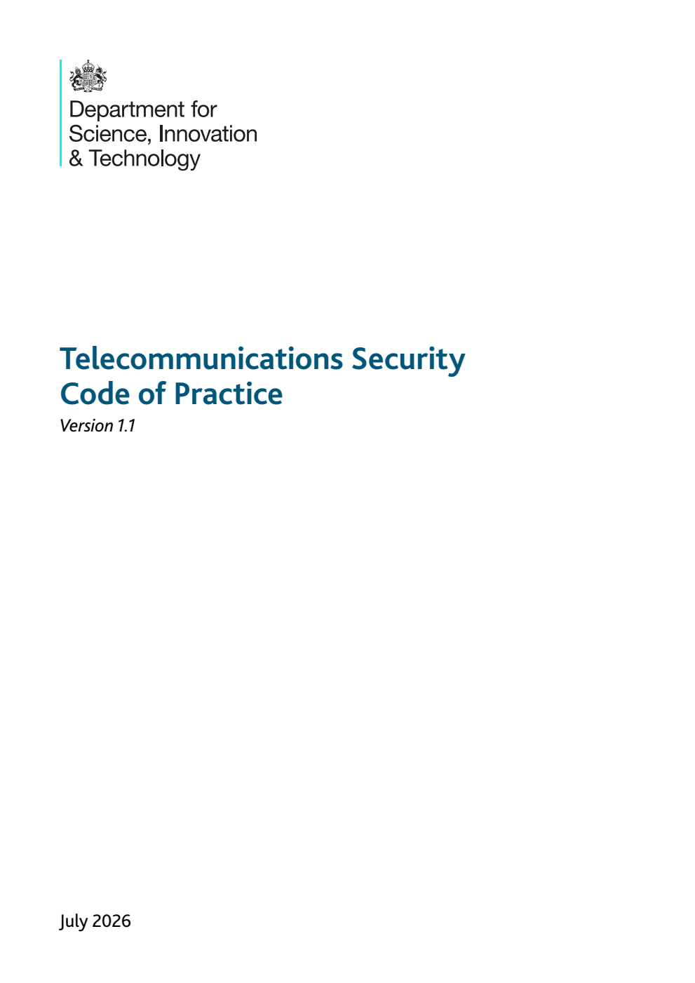 Telecommunications Security Code of Practice. Version 1.1 July 2026